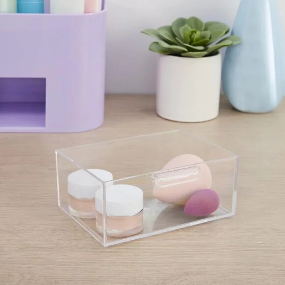 Bliss Lilac Purple Makeup Organizer, Countertop Storage with Drawer & Dividers